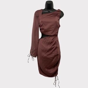 Trendyol Dusty Mauve Rose One Sleeve Cutout Dress Size XS